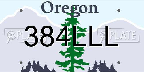 384LLL Oregon License Plate