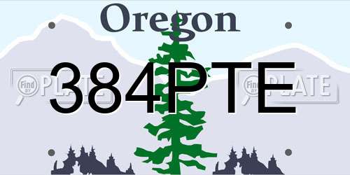 384PTE Oregon License Plate