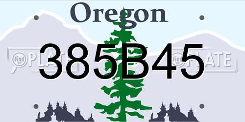 385B45 Oregon License Plate