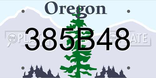 385B48 Oregon License Plate