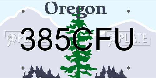 385CFU Oregon License Plate