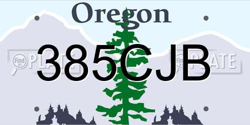 385CJB Oregon License Plate