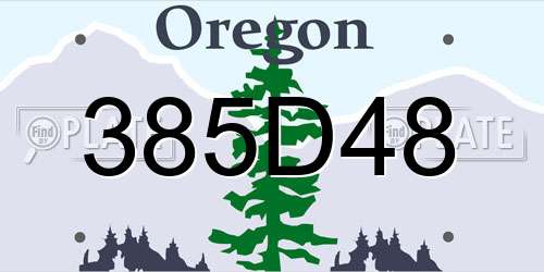 385D48 Oregon License Plate