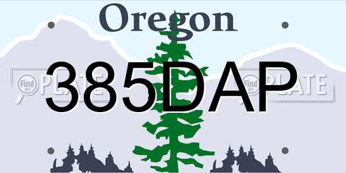 385DAP Oregon License Plate