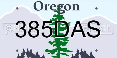 385DAS Oregon License Plate