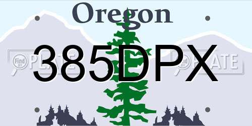 385DPX Oregon License Plate
