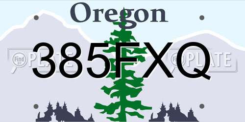 385FXQ Oregon License Plate