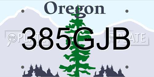 385GJB Oregon License Plate
