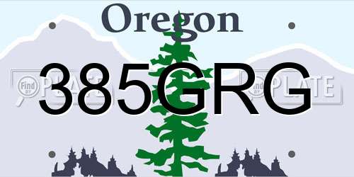 385GRG Oregon License Plate