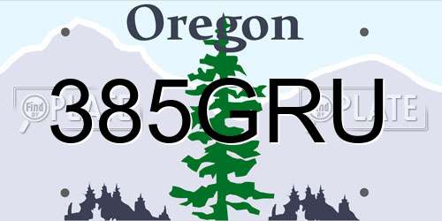385GRU Oregon License Plate