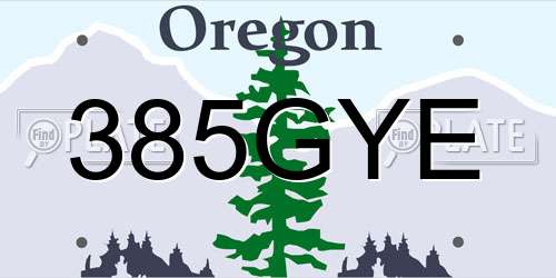 385GYE Oregon License Plate