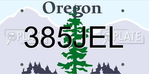 385JEL Oregon License Plate