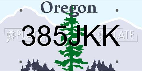 385JKK Oregon License Plate