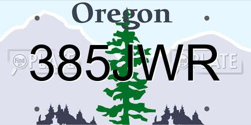 385JWR Oregon License Plate