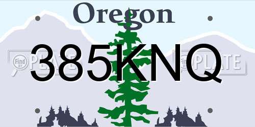 385KNQ Oregon License Plate