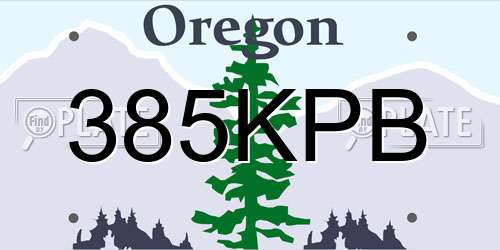 385KPB Oregon License Plate