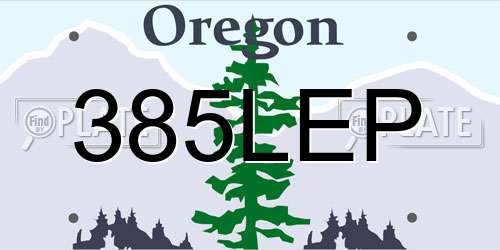 385LEP Oregon License Plate