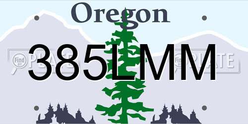 385LMM Oregon License Plate