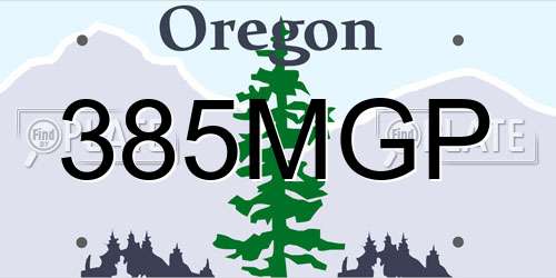 385MGP Oregon License Plate