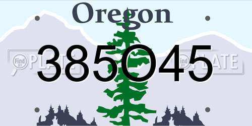 385O45 Oregon License Plate