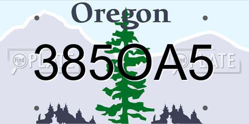385OA5 Oregon License Plate