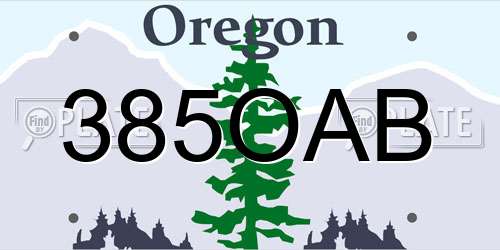 385OAB Oregon License Plate