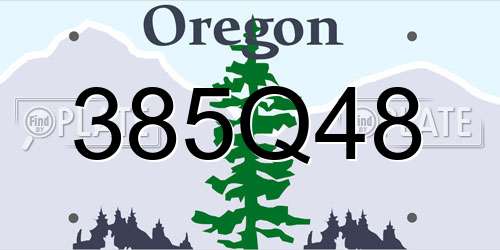 385Q48 Oregon License Plate