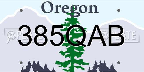 385QAB Oregon License Plate