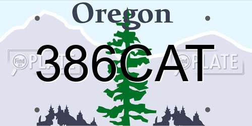 386CAT Oregon License Plate
