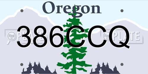 386CCQ Oregon License Plate