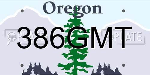 386GMT Oregon License Plate