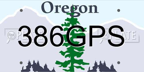 386GPS Oregon License Plate