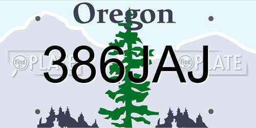 386JAJ Oregon License Plate