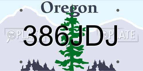 386JDJ Oregon License Plate