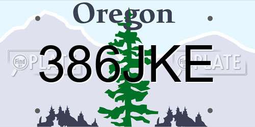 386JKE Oregon License Plate