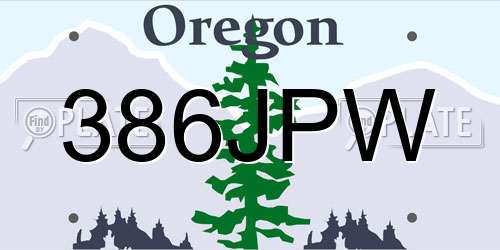 386JPW Oregon License Plate