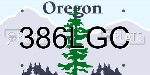 386LGC Oregon License Plate