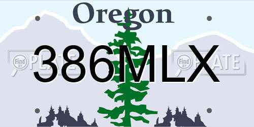 386MLX Oregon License Plate