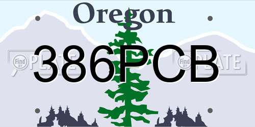 386PCB Oregon License Plate