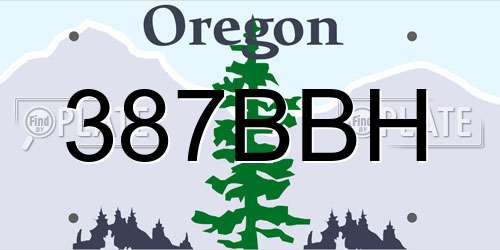 387BBH Oregon License Plate