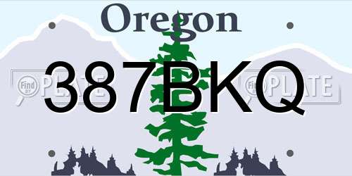 387BKQ Oregon License Plate