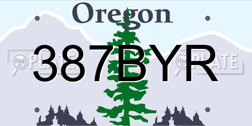 387BYR Oregon License Plate