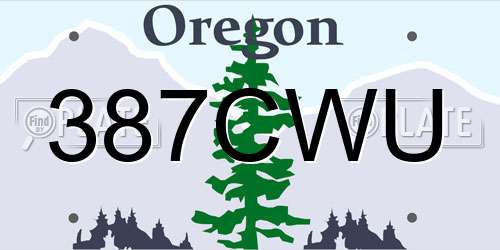 387CWU Oregon License Plate