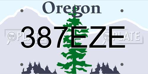 387EZE Oregon License Plate