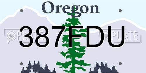 387FDU Oregon License Plate