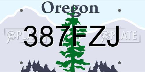 387FZJ Oregon License Plate