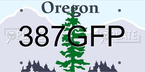 387GFP Oregon License Plate
