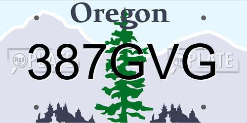 387GVG Oregon License Plate