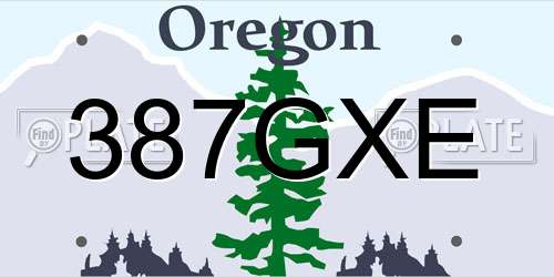 387GXE Oregon License Plate