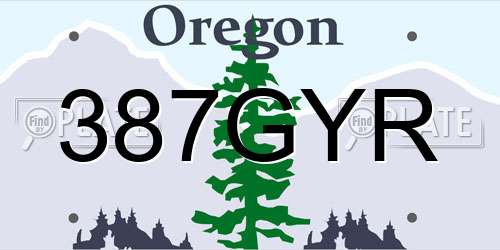 387GYR Oregon License Plate
